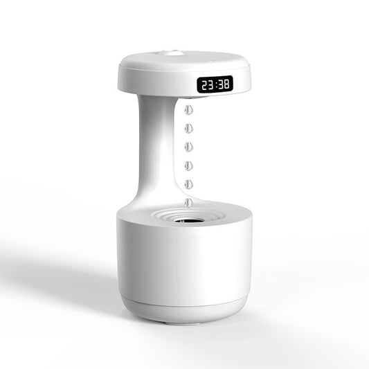 Anti-gravity humidifier in white color with levitating water drop effect producing cool mist for home or office (Color: White)