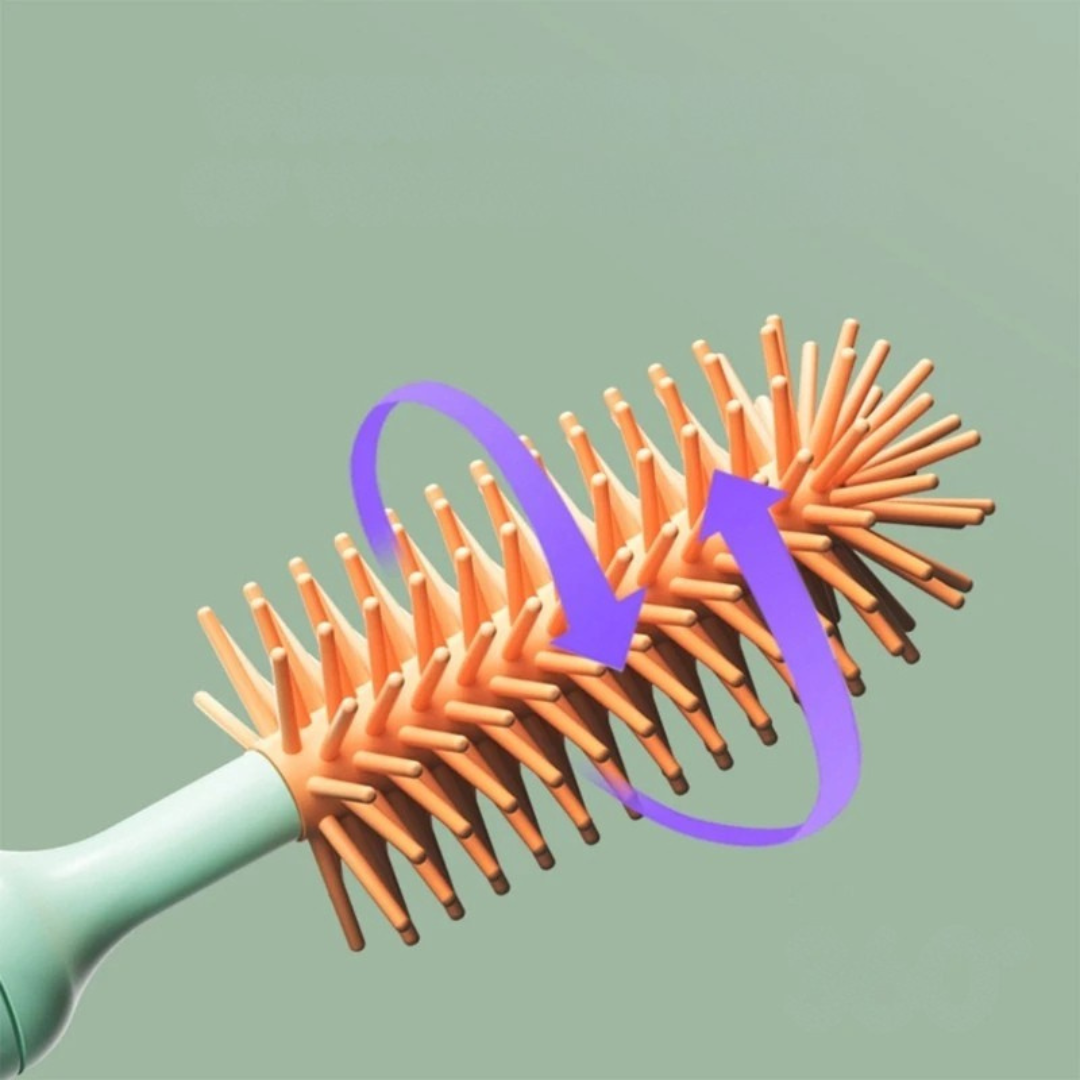 Automatic bottle cleaning brush rotating silicone brush for baby bottles and cups depiction of 360 degrees rotation