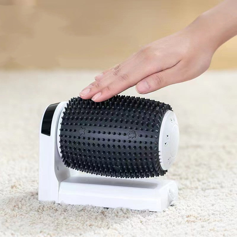 Automatic self-groomer for cats that helps remove loose fur while massaging and scratching during daily grooming product shot