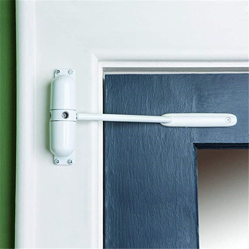 Automatic door closer designed to gently close doors and prevent slamming in homes and offices