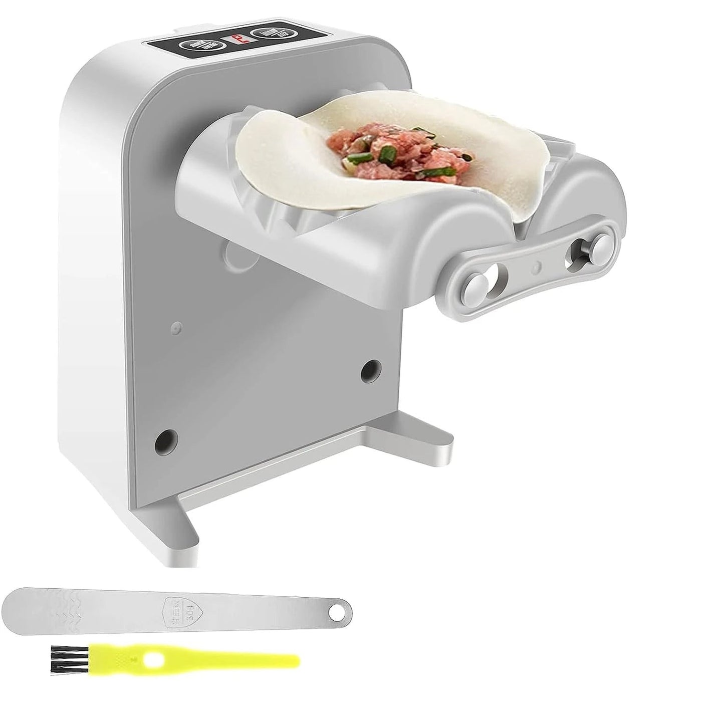 Automatic dumpling maker press in white color for quick and easy homemade dumplings (Color: White)