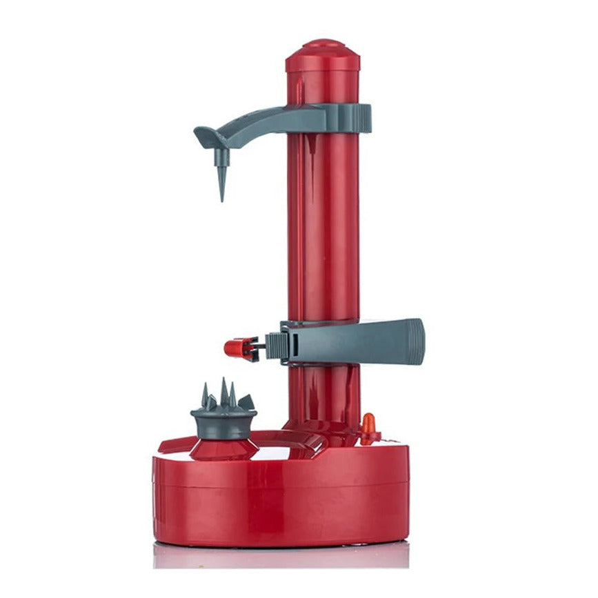 Automatic electric potato peeler in red color for fruits and vegetables with rotating blade (Color: Red)
