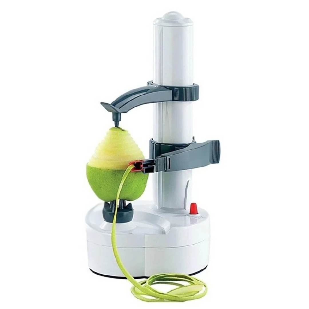 Automatic electric potato peeler in white color for fruits and vegetables with rotating blade (Color: White)