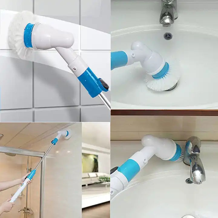 Automatic spin cleaning brush rechargeable rotating scrubber for kitchen and bathroom alternate depiction of use cases