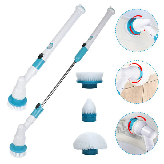 Automatic spin cleaning brush rechargeable rotating scrubber for kitchen and bathroom