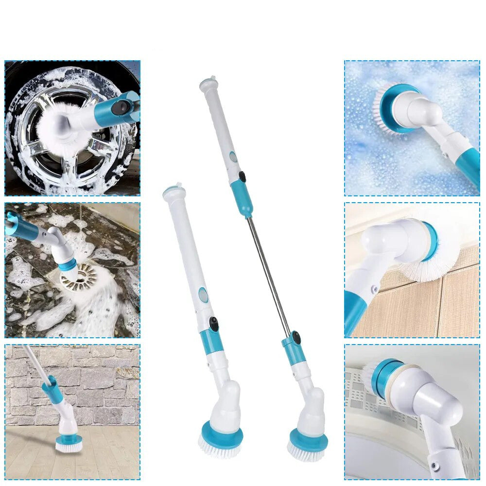 Automatic spin cleaning brush rechargeable rotating scrubber for kitchen and bathroom depiction of use cases
