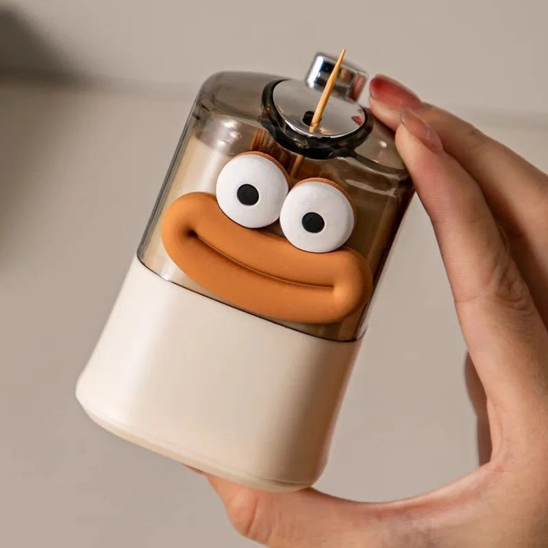 Automatic toothpick dispenser with pop up mechanism for hygienic and easy access depiction of compact size