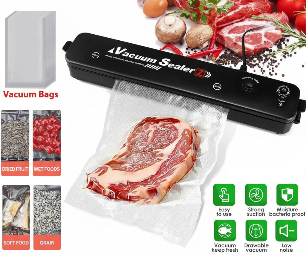 Automatic vacuum sealer for preserving food freshness with vacuum seal bags