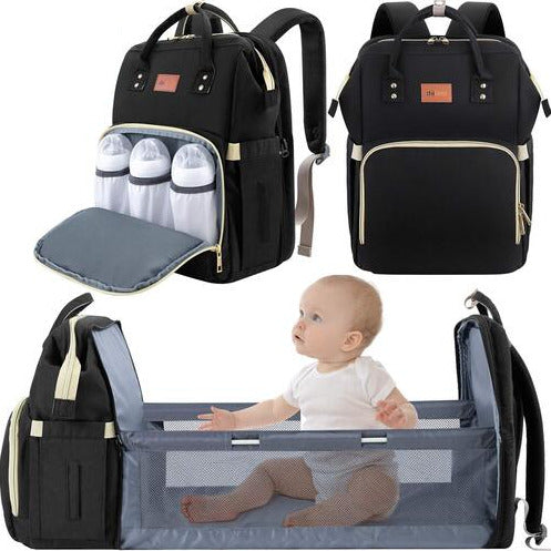 Baby diaper change backpack with organized storage pockets cushioned straps and portable changing design product shot