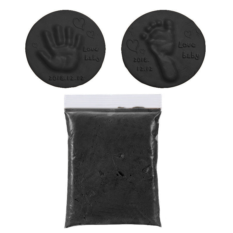 Baby handprint and footprint keepsake kit in blue color with clay for creating lasting memories (Color: Black)