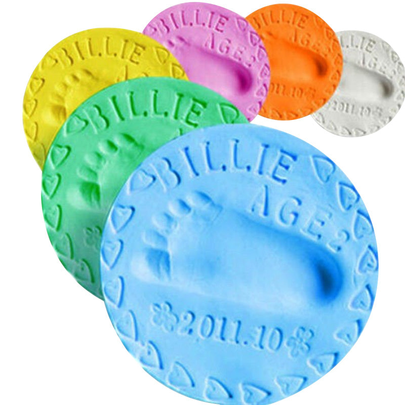 Baby handprint and footprint keepsake kit with clay for creating lasting memories