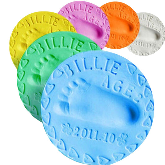 Baby handprint and footprint keepsake kit with clay for creating lasting memories
