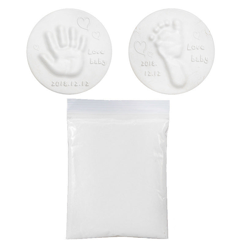 Baby handprint and footprint keepsake kit in blue color with clay for creating lasting memories (Color: White)