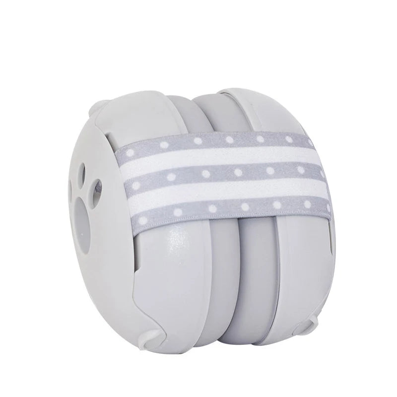 Baby noise protection earmuffs in gray color designed to reduce loud sounds and keep infants comfortable (Color: Gray)