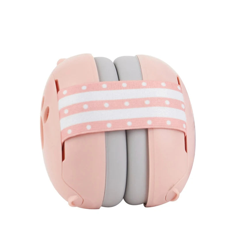 Baby noise protection earmuffs in pink color designed to reduce loud sounds and keep infants comfortable (Color: Pink)