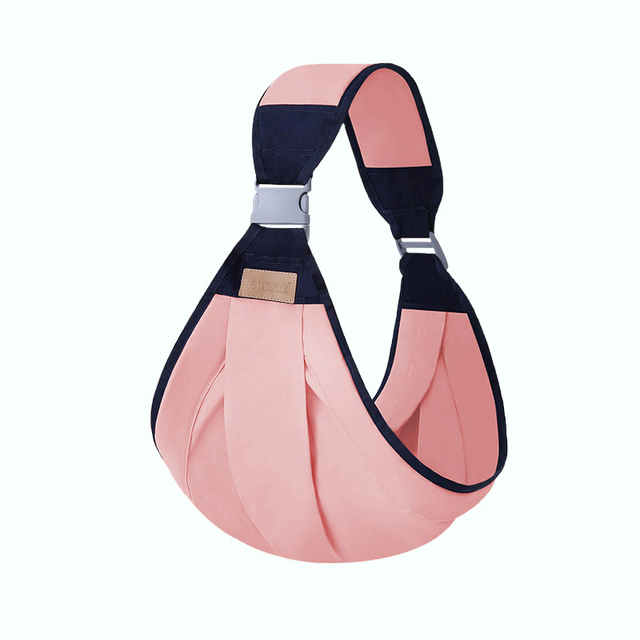 Baby shoulder carrier in pink color breathable baby sling wrap for newborn to toddler with adjustable strap (Color: Pink)