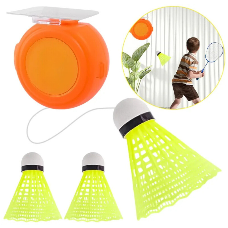Badminton solo trainer with adjustable height for practicing swings and footwork at home