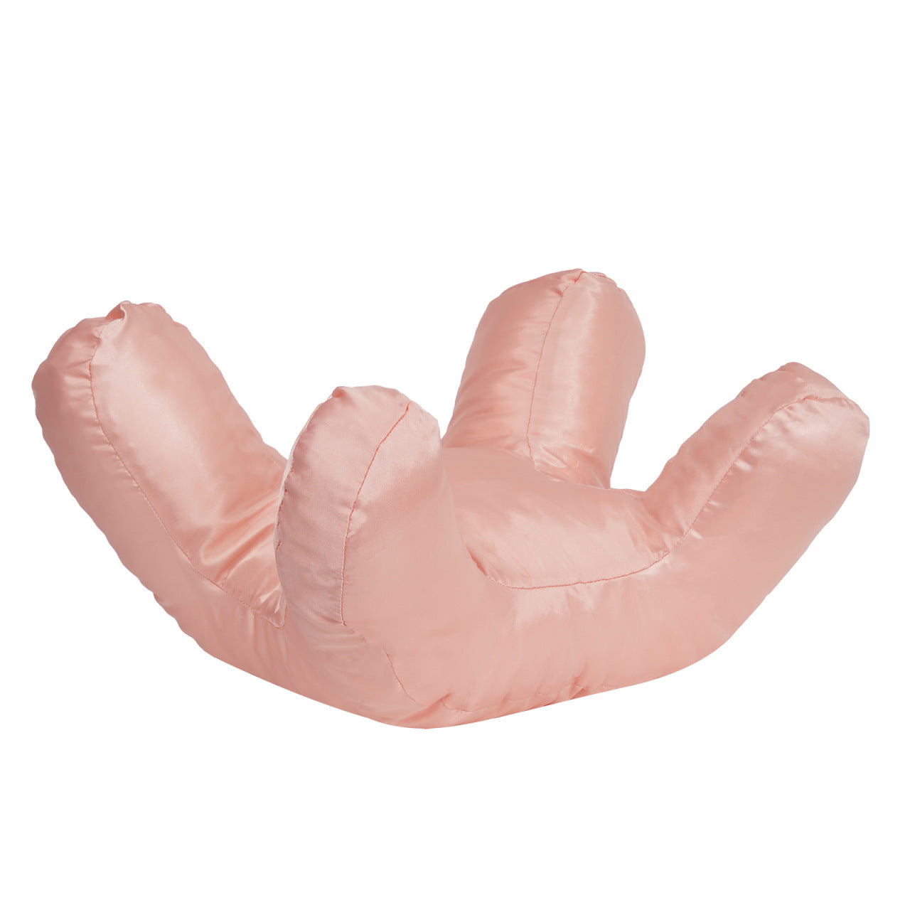 Beauty sleep pillow in pink color designed to help reduce facial pressure during sleep and support comfortable resting positions model shot (Color: Pink)