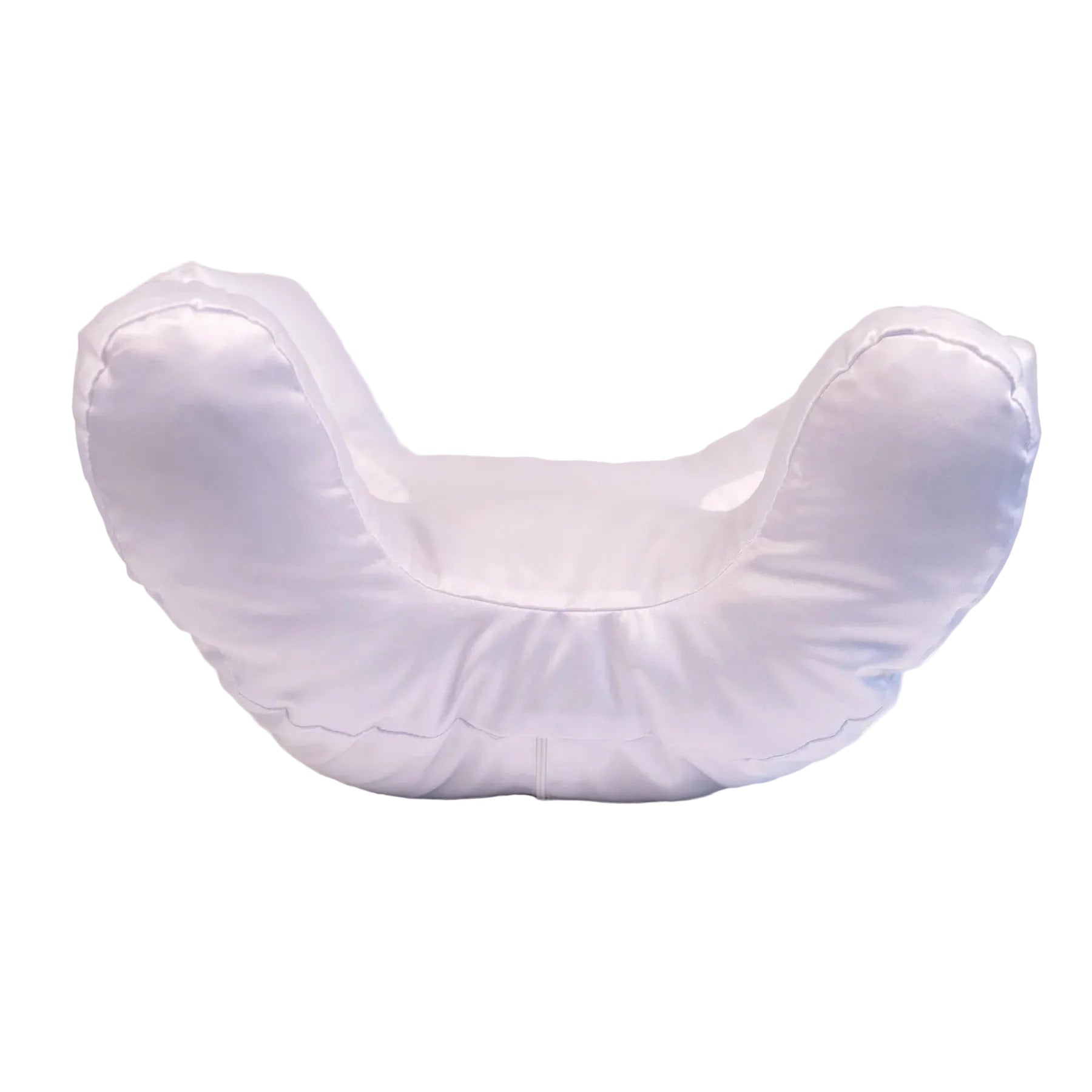 Beauty sleep pillow in white color designed to help reduce facial pressure during sleep and support comfortable resting positions model shot (Color: White)