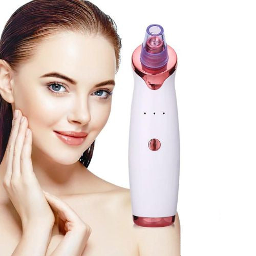 Blackhead removal suction device vacuum tool for deep pore cleansing and facial skincare model shot