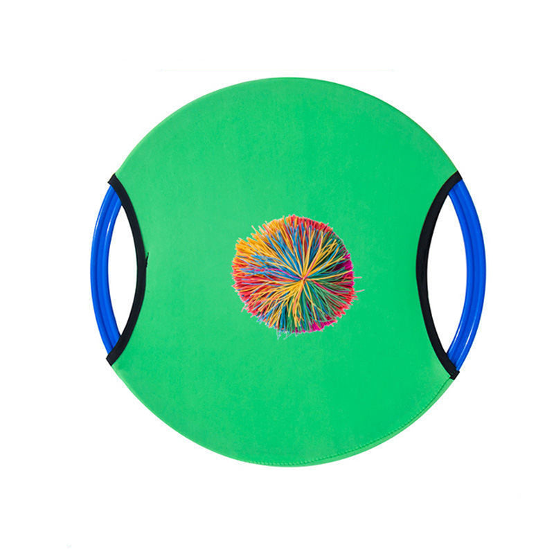 Bouncy disc paddle ball set 2 pack in green color outdoor game for beach pool and kids play (Color: Green)