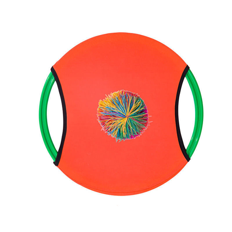 Bouncy disc paddle ball set 2 pack in orange color outdoor game for beach pool and kids play (Color: Orange)