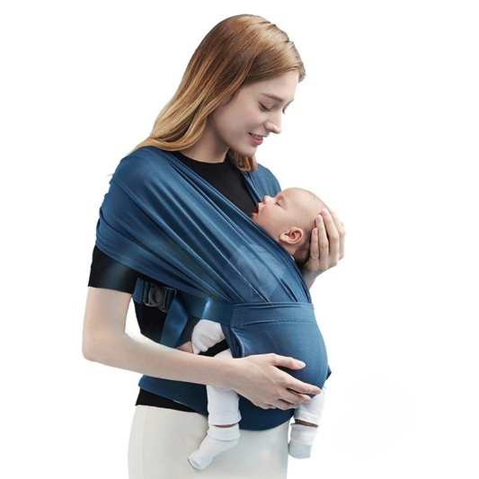 Breathable baby sling carrier wrap for newborn and infant lightweight comfortable babywearing mother model shot