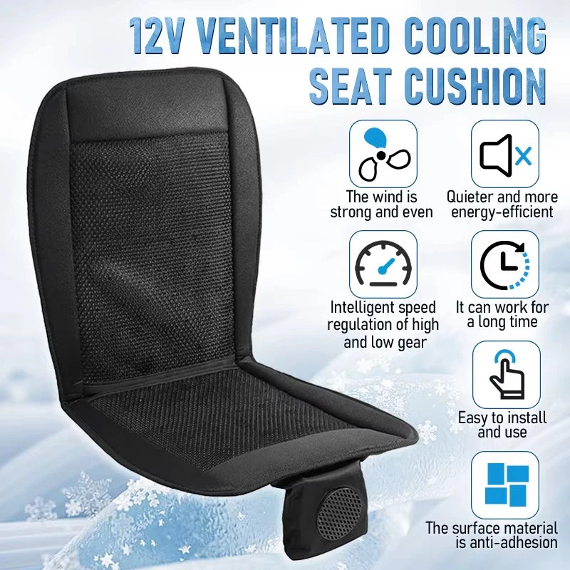 Breathable car seat cooling cushion with built-in fan for improved airflow and comfort during hot drives benefits