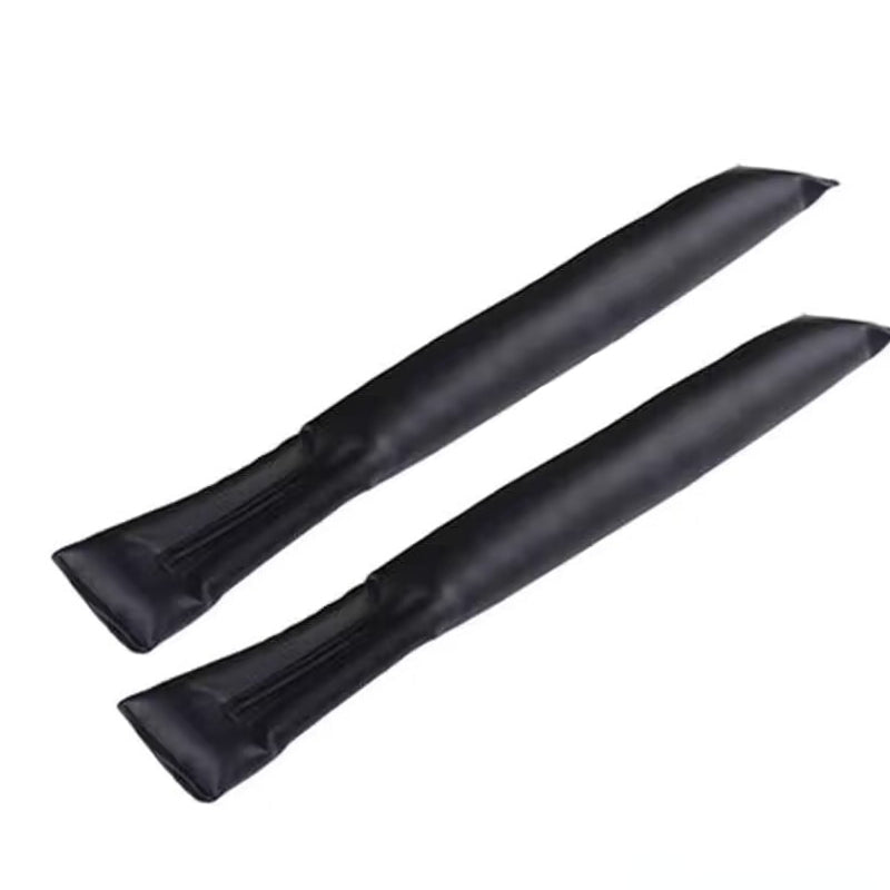 Car seat gap fillers pair in black color prevents items from falling between seats universal fit for cars (Color: Black)
