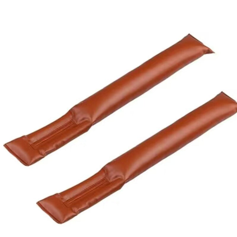 Car seat gap fillers pair in brown color prevents items from falling between seats universal fit for cars (Color: Brown)