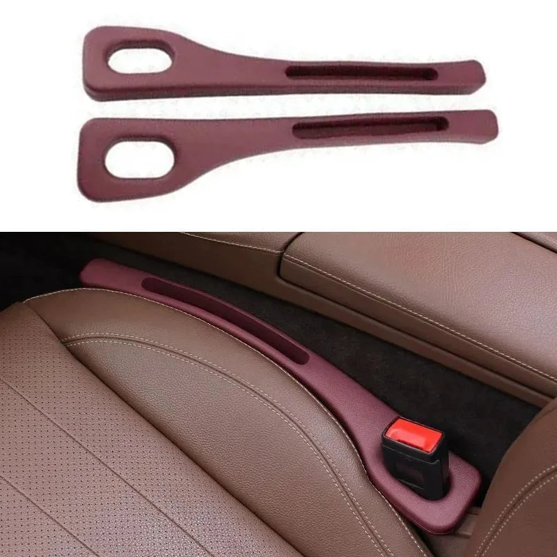 Car seat gap filler in red color insert that prevents phones, keys, and small items from falling between car seats (Color: Red)