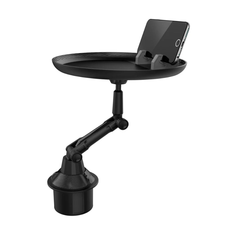 Car rotating tray table for eating and holding drinks with 360 degree rotation product shot