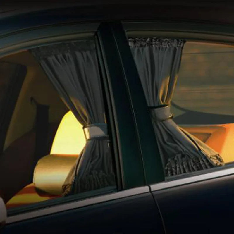 Car window blinds 2 pack providing privacy and sun protection for vehicle interior depiction of black stylish design