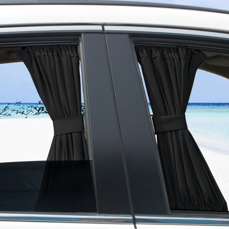 Car window blinds 2 pack providing privacy and sun protection for vehicle interior