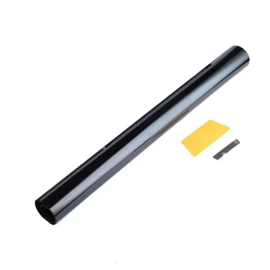 Car window tint film kit with UV protection glare reduction and installation tools product shot