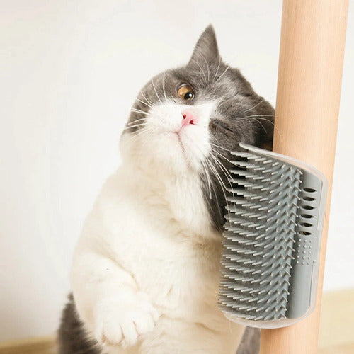 Cat corner self groomer 2 pack with soft massage bristles for self grooming and shedding reduction