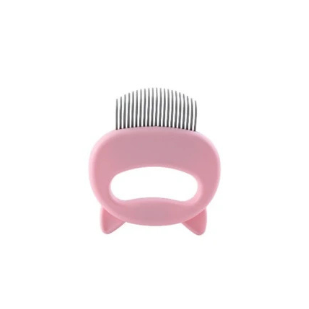 Cat grooming and massage comb in pink color for removing tangles loose hair and providing gentle massage (Color: Pink)