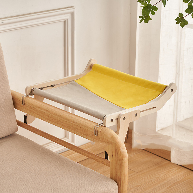 Cat hanging bed in yellow color elevated pet bed with strong support and washable cover (Color: Yellow)