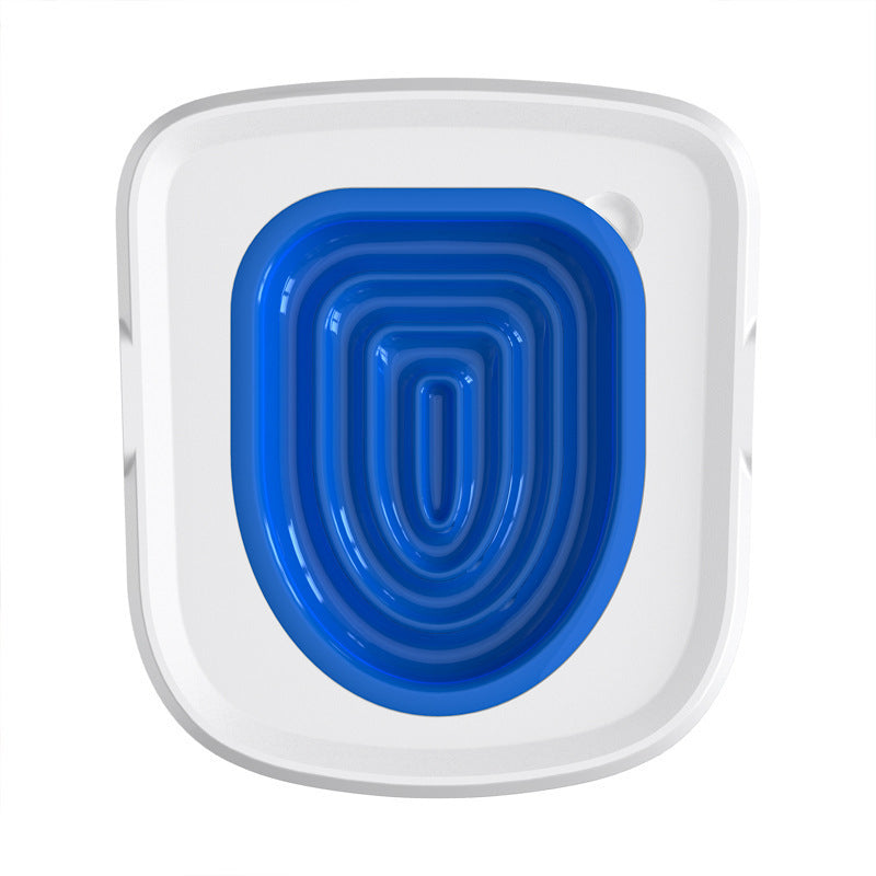 Cat toilet trainer in blue color designed to help cats transition from litter box to toilet with a removable design for easy cleaning (Color: Blue)