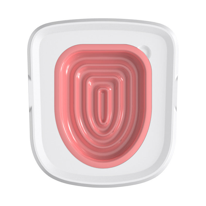 Cat toilet trainer in pink color designed to help cats transition from litter box to toilet with a removable design for easy cleaning (Color: Pink)