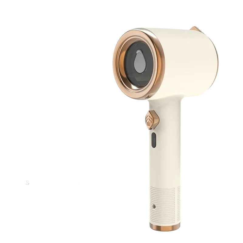 Compact handheld garment steamer in beige color designed to quickly remove wrinkles from clothes for travel and home use (Color: Beige)