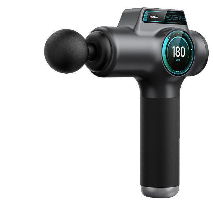 KONKA Compact muscle massage gun in black color with 99 adjustable gears designed for deep muscle relaxation and recovery (Color: Black)