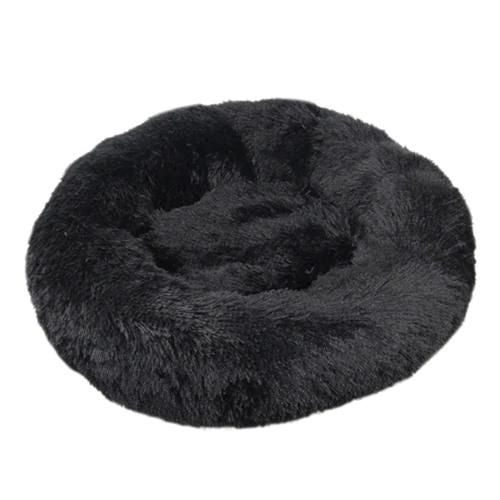 Cozy round dog and cat bed with raised rim support and soft plush comfort for small pets product shot
