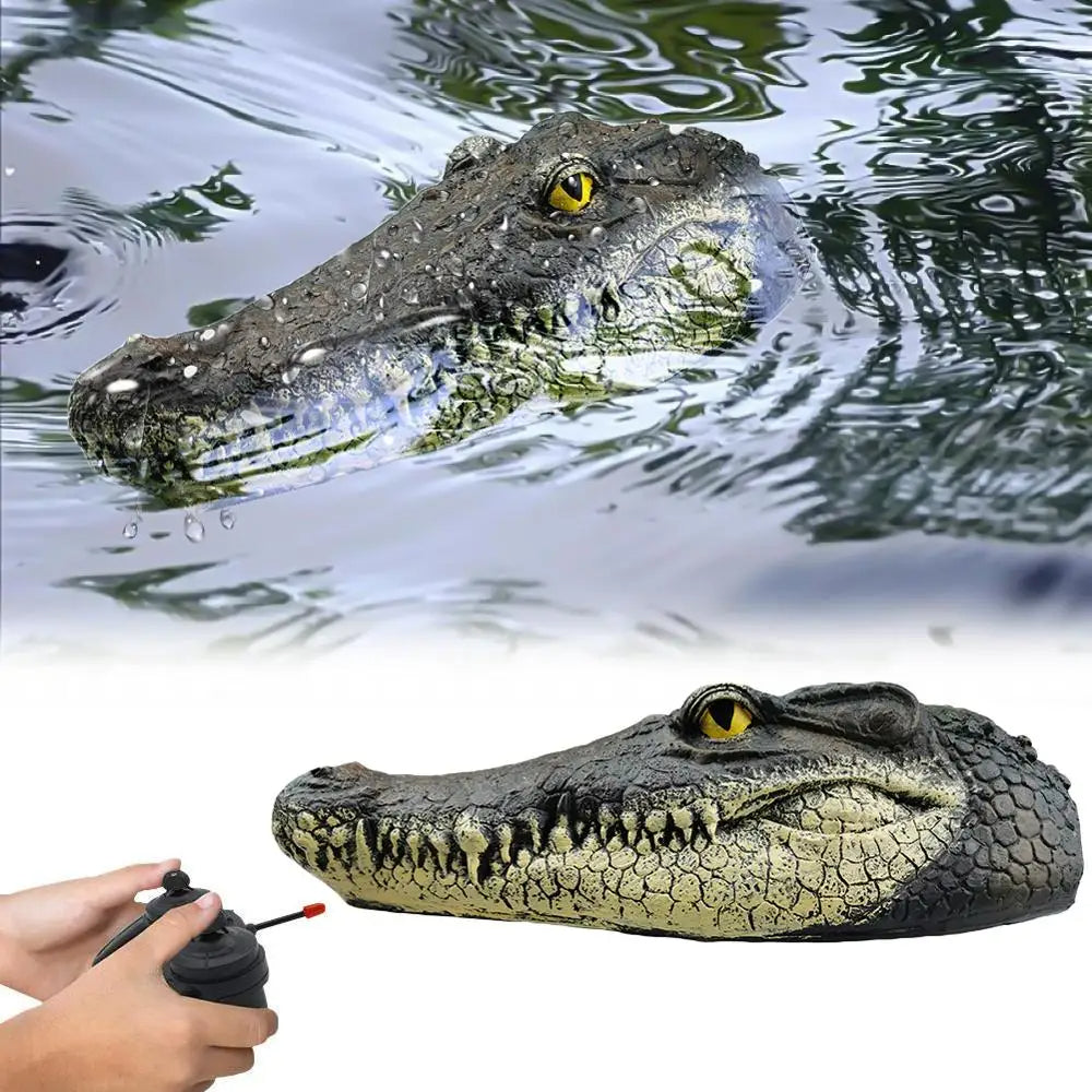 Crocodile head rc boat with realistic design for water play in pool or lake