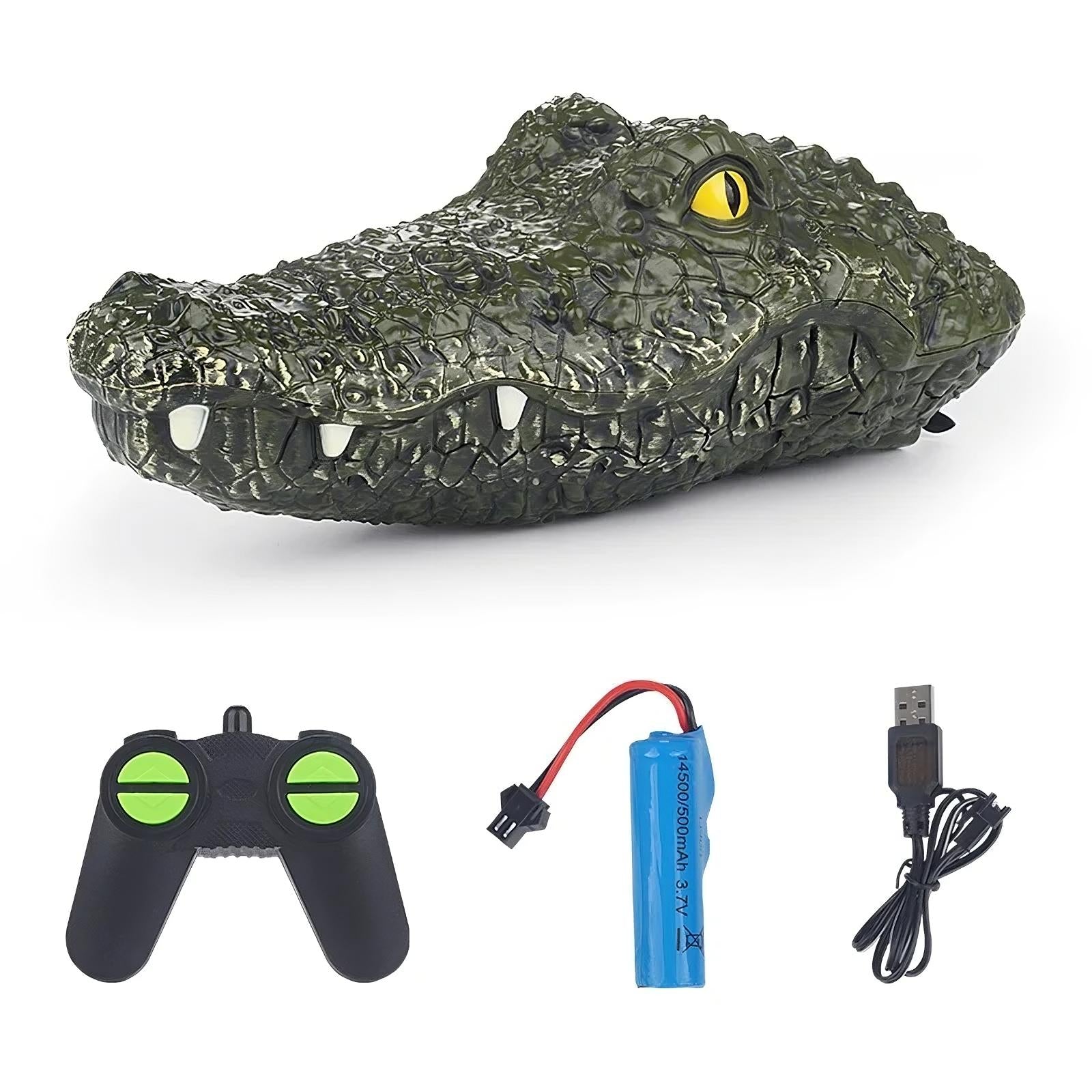 Crocodile head rc boat with realistic design for water play in pool or lake parts