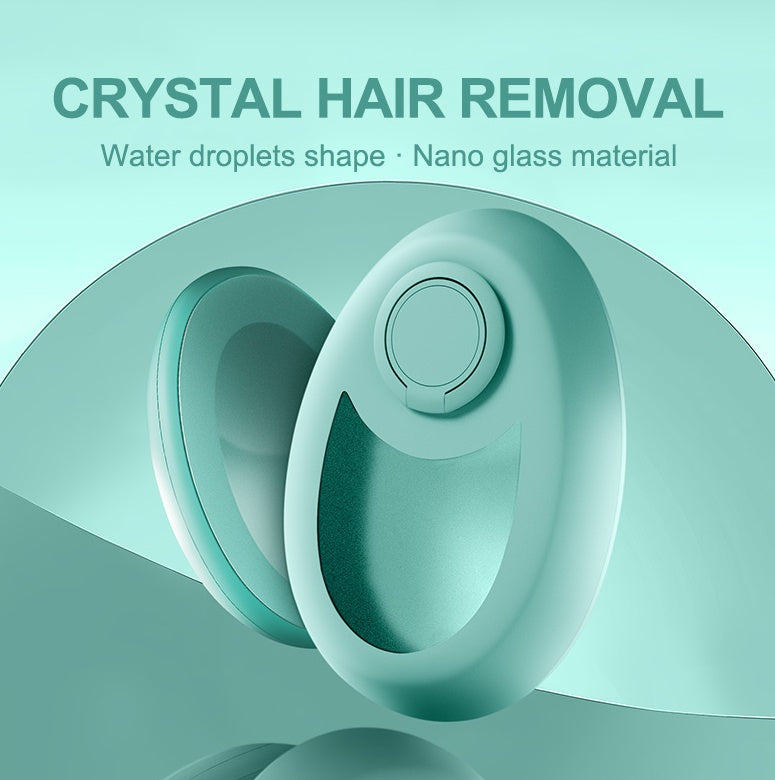 Crystal hair removal and smoothing tool designed to gently remove hair and leave skin feeling smooth on legs, arms, and back nano glass material