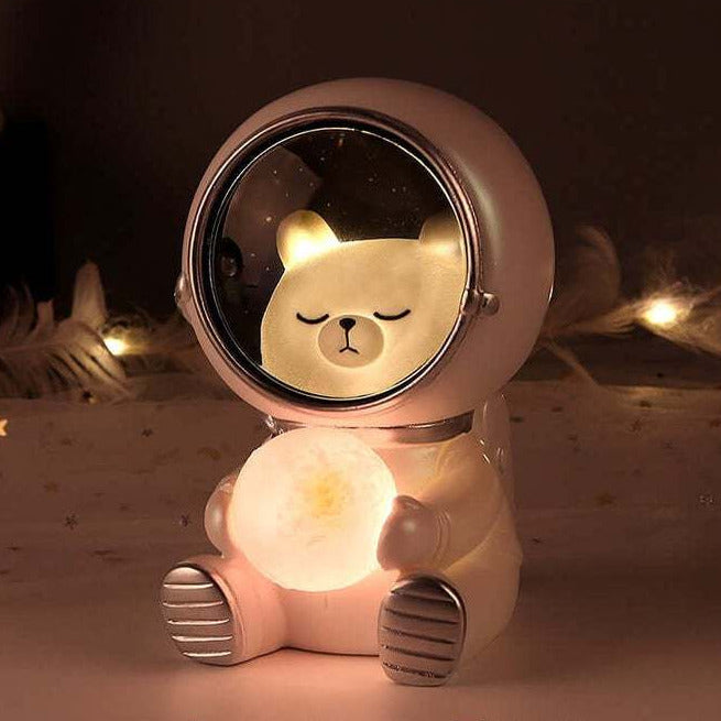 Cute astronaut led night light in bear style with soft ambient glow for bedrooms desks and cozy room decor (Style: Bear)