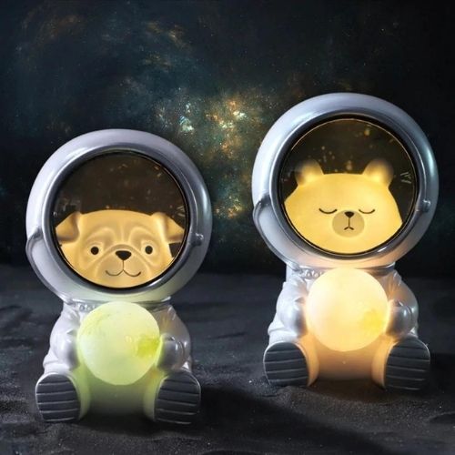 Cute astronaut led night light with soft ambient glow for bedrooms desks and cozy room decor duo