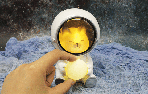 Cute astronaut led night light with soft ambient glow for bedrooms desks and cozy room decor gif