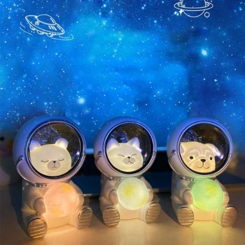 Cute astronaut led night light with soft ambient glow for bedrooms desks and cozy room decor trio